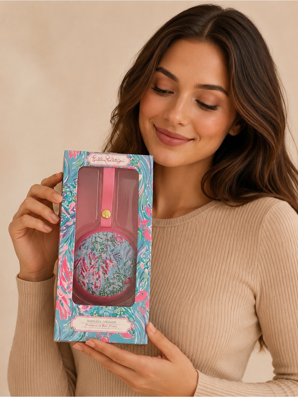 Lilly Pulitzer Pink and Multi Wireless Speaker